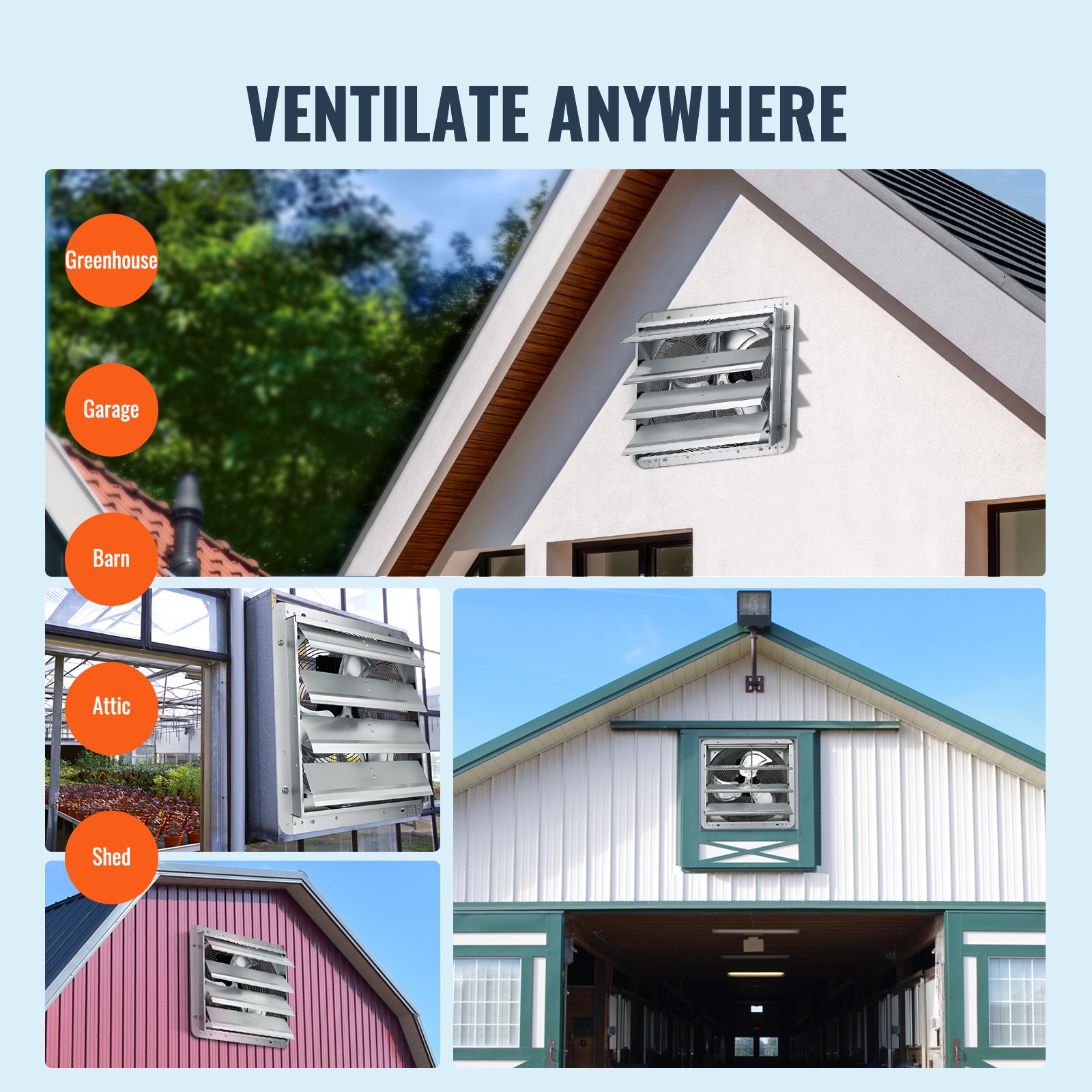 Industrial Shutter Exhaust Fan For Ventilation And Cooling Shop_voghion.com